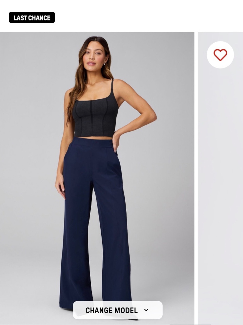 NWT Fabletics High Waisted Wide Leg Pants Navy Blue